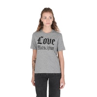Love Moschino Women's Grey T-Shirt with Gothic Logo - 42 IT thumbnail