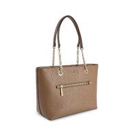 Leather Front Zip Tote Bag - One Size thumbnail