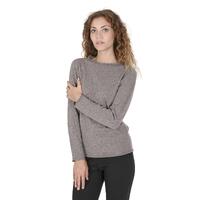 Crown of Edinburgh Cashmere Women's Cashmere Boatneck Sweater in Taupe - S thumbnail