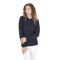 Crown of Edinburgh Cashmere Women's Cashmere Round Neck Womens Sweater in Navy blue - 44 EU thumbnail