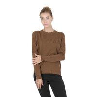 Crown of Edinburgh Cashmere Women's Round Neck Cashmere Sweater in Light brown - 48 EU thumbnail