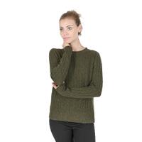 Crown of Edinburgh Cashmere Women's Cashmere Womens Round Neck Sweater in Khaki - 40 EU thumbnail