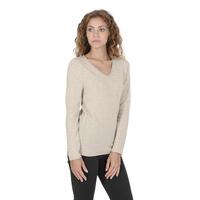 Crown of Edinburgh Cashmere Women's Premium Italian Cashmere V-Neck Sweater in Beige - 48 EU thumbnail