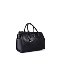 V Italia by VERSACE 1969 ABBIGLIAMENTO SPORTIVO SRL V Italia Black Leather Satchel Handbag - One Size thumbnail
