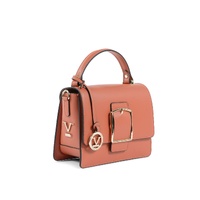 V Italia by Versace 1969 Leather Crossbody Bag with Buckle Closure Orange - One Size thumbnail