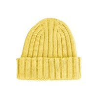 Made in Italy Men's Yellow Cashmere Hats & Cap - One Size thumbnail
