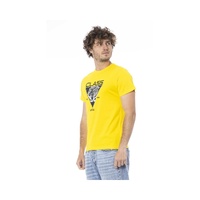 Cavalli Class Men's Yellow Cotton T-Shirt - M thumbnail