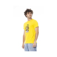 Cavalli Class Men's Yellow Cotton T-Shirt - S thumbnail