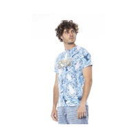 Cavalli Class Men's Light Blue Cotton T-Shirt - M thumbnail