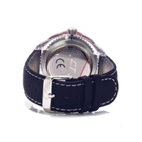 Chronotech Unisex's Black Leather Watch - One Size thumbnail