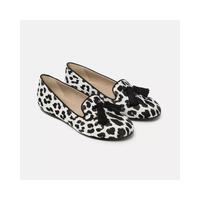 Leopard Print Silk Loafers with Tassel Detail 40 EU Women thumbnail