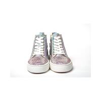 Embellished Leather High Top Sneakers with Swarovski Crystals 35 EU Women thumbnail