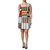 Dolce & Gabbana Women's Multicolor Cotton Stripe Sleeveless Dress - 40 IT thumbnail