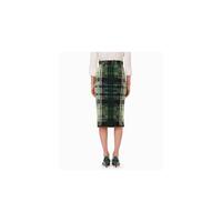 Wool Blend Knit Tartan Motif Skirt with Side Zip Closure 40 IT Women thumbnail