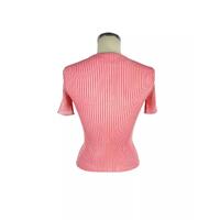 Tight V-Neck T-Shirt with Logo Detail 44 IT Women thumbnail