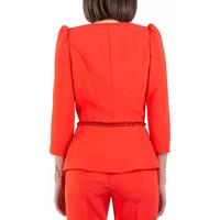 Elisabetta Franchi Crepe Jacket with Decorative Waist Chain 38 IT Women thumbnail