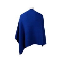 Emilio Romanelli Women's Elegant Cashmere V-Neck Poncho in Blue - One Size thumbnail