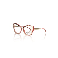 Frankie Morello Women's Chic Butterfly Gold and Coral Eyeglasses - One Size thumbnail
