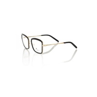 Frankie Morello Women's Sophisticated Square Black & Gold Eyeglasses - One Size thumbnail