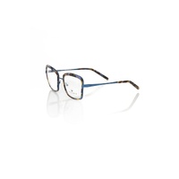 Frankie Morello Women's Chic Blue Havana Square Eyeglasses - One Size thumbnail