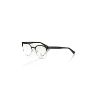 Frankie Morello Women's Chic Geometric Black Clubmaster Eyeglasses - One Size thumbnail