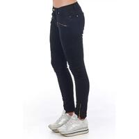 Stretch Denim Biker Jeans with Worn Wash and Multipockets 42 IT Women thumbnail