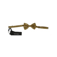 Dolce & Gabbana Men's Yellow Pattern Silk Adjustable Neck Tie - One Size thumbnail