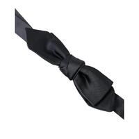 Dolce & Gabbana Men's Dark Blue Silk Satin Adjustable Neck  Papillon Bow Tie - One Size thumbnail