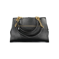 Guess Jeans Women's Chic Black Polyurethane Satchel with Contrasting Details - One Size thumbnail