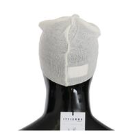 Costume National Men's Beanie White Wool Blend Branded Hat - One Size thumbnail