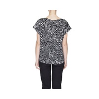 Jacqueline De Yong Women's Black And White Viscose Tops & T-Shirt - 40 IT thumbnail