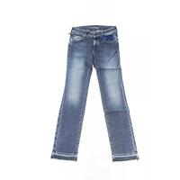 Slim 5-Pocket Jeans with Logo Details and Fringed Bottoms W31 US Women thumbnail