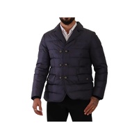 Dolce & Gabbana Men's Blue Silk Goat Coat Blouson Winter Jacket - 52 IT thumbnail