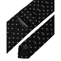 Dolce & Gabbana Men's Black Logo Cotton Blend Adjustable Tie - One Size thumbnail