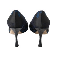 Dolce & Gabbana Women's Blue Floral Ayers Crystal Pumps Shoes - 37 EU thumbnail