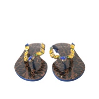 Dolce & Gabbana Women's Elegant Blue Leather Flat Sandals - 35.5 EU thumbnail