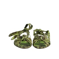 Dolce & Gabbana Women's Green Animal Print Ankle Wrap Sandals Shoes - 39 EU thumbnail