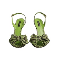 Dolce & Gabbana Women's Green Python Leather Heels Sandals Shoes - 37.5 EU thumbnail