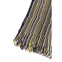 Fringed Geometric Fantasy Scarf with Multicolor Design One Size Women thumbnail