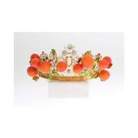 Dolce & Gabbana Gold Brass Multicolor Crystal Sicily Orange Crown One Size Women thumbnail