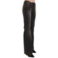 Mid Waist Flared Denim Casual Pants with Logo Details W26 US Women thumbnail