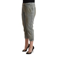 CYCLE Women's Gray 100% Cotton Mid Waist Skinny Cropped Pants - W27 US thumbnail