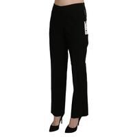 Black High Waist Straight Pants 44 IT Women thumbnail