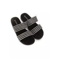 Two-Strap Rhinestone Low Sandal with 3 cm Heel 38 EU Women thumbnail