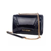 Logo Chain Shoulder Bag with Magnetic Opening and Patent Leather Effect One Size Women thumbnail