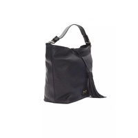 Pompei Donatella Women's Chic Gray Leather Shoulder Bag with Logo Detailing - One Size thumbnail