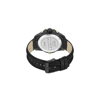Police Men's Black Leather Leather Watch - One Size thumbnail