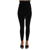 Black Cashmere Silk Stretch Tights Pants 36 IT Women thumbnail