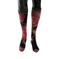 Floral Stretch Stockings with Logo Details M Women thumbnail