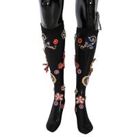 Dolce & Gabbana Black Sequined Crystal Stockings S Women thumbnail